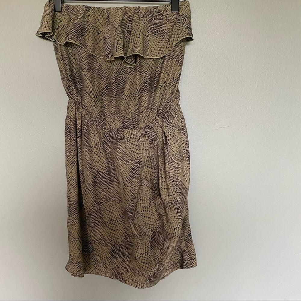 Amanda Uprichard | Python Strapless Silk Dress - image 1